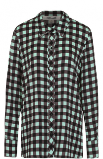 Шелковая блуза в контрастную клетку Diane Von Furstenberg