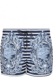 Плавки-шорты в контрастную полоску с принтом Dolce &amp; Gabbana