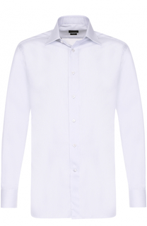Хлопковая сорочка с воротником кент Ermenegildo Zegna