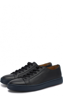 Кожаные кеды на шнуровке Santoni