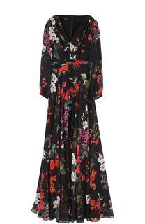 Шелковое платье-макси с цветочным принтом Escada