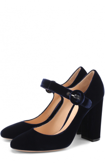 Бархатные туфли Lorraine с ремешком Gianvito Rossi