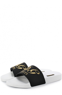 Резиновые шлепанцы с кожаной отделкой Dolce &amp; Gabbana