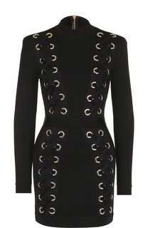Обтягивающее платье с декоративной отделкой Balmain