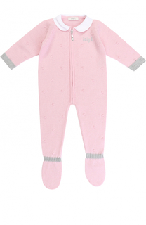 Шерстяной комбинезон фактурной вязки на молнии Baby T