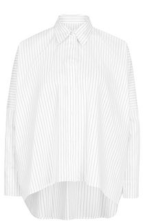 Блуза асимметричного кроя в контрастную полоску Mm6