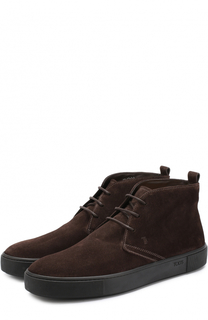 Замшевые ботинки на шнуровке Tod’s Tods