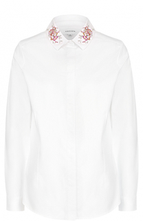 Хлопковая блуза прямого кроя с вышивкой Carven