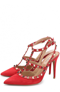 Замшевые туфли Rockstud на шпильке Valentino