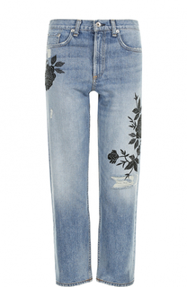 Укороченные джинсы с цветочной вышивкой и потертостями Rag&amp;Bone Rag&Bone