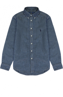 Хлопковая рубашка с воротником button down Polo Ralph Lauren