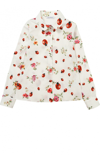 Хлопковая блуза с принтом Dolce &amp; Gabbana