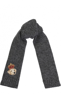 Шерстяной шарф с нашивкой Dolce &amp; Gabbana