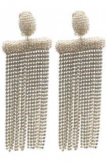 Серьги-клипсы с отделкой из страз Oscar de la Renta
