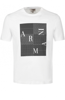 Хлопковая футболка с принтом Armani Collezioni