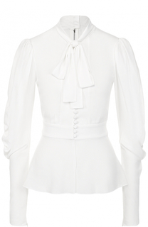 Приталенная блуза с воротником аскот Dolce &amp; Gabbana