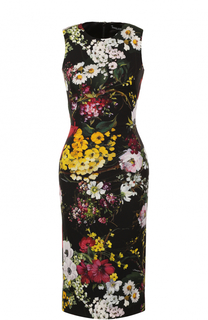 Шелковое платье-футляр с цветочным принтом Dolce &amp; Gabbana