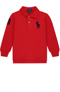 Хлопковое поло с длинными рукавами и нашивкой Polo Ralph Lauren