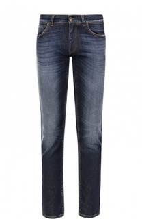 Джинсы прямого кроя с потертостями Dolce & Gabbana