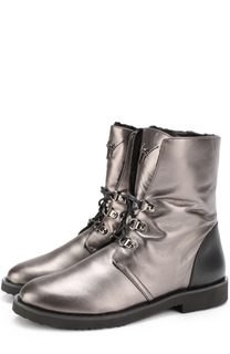 Ботинки Fortune из металлизированной кожи на шнуровке Giuseppe Zanotti Design