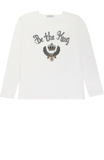Хлопковая футболка с вышивкой и аппликациями Dolce &amp; Gabbana