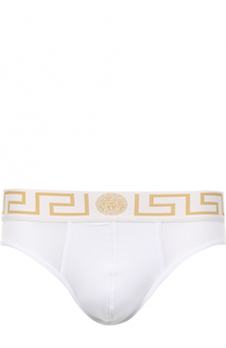 Комплект из двух хлопковых брифов с широкой резинкой Versace
