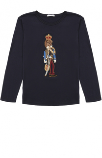 Хлопковый лонгслив с аппликацией Dolce &amp; Gabbana