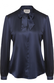 Шелковая приталенная блуза с воротником аскот Armani Collezioni