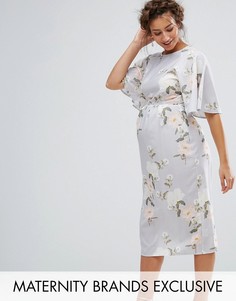 Платье миди в стиле кимоно с принтом Hope &amp; Ivy Maternity - Мульти