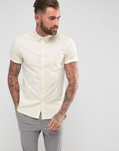 Светло-желтая эластичная приталенная оксфордская рубашка ASOS - Желтый