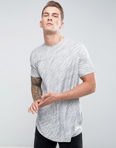 Удлиненная фактурная футболка с асимметричным подолом ASOS - Серый