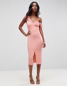 Асимметричное платье миди со спущенными плечами ASOS - Мульти