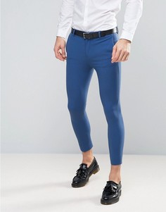 Синие супероблегающие укороченные брюки ASOS - Синий