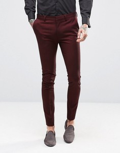 Бордовые брюки скинни ASOS - Красный