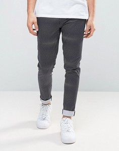 Строгие супероблегающие брюки в горошек ASOS - Черный