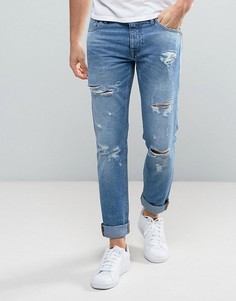 Узкие джинсы с прорехами Jack &amp; Jones Intelligence - Синий