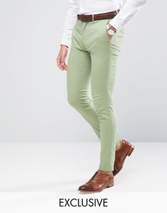 Суперузкие брюки из хлопкового сатина Only &amp; Sons - Зеленый