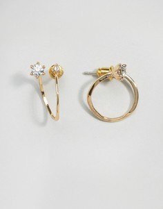 Кольцевидные серьги с камнями ASOS - Золотой