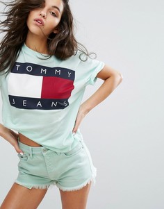 Футболка в стиле 90-х с логотипом Tommy Jeans - Зеленый
