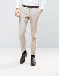Брюки скинни в клетку Selected Homme - Светло-серый