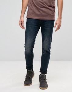 Черно-синие выбеленные джинсы скинни ASOS - Синий