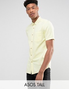 Желтая фактурная рубашка классического кроя ASOS TALL - Желтый