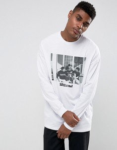 Оверсайз-лонгслив с принтом Boys N The Hood ASOS - Белый