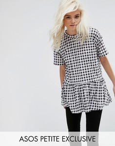 Свободный повседневный топ в клетку ASOS PETITE - Мульти
