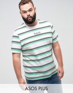 Футболка в полоску с вышивкой Etoile 83 ASOS PLUS - Белый