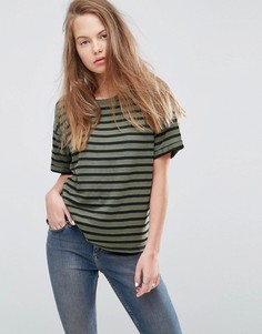 Полосатая футболка с отворотами на рукавах ASOS - Мульти