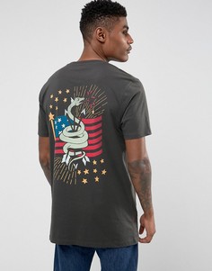 Длинная футболка с принтом ASOS - Черный