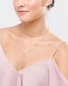 Ожерелье в несколько рядов с сердечком ASOS - Медный