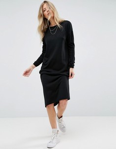 Платье миди с круглым вырезом горловины ASOS - Черный