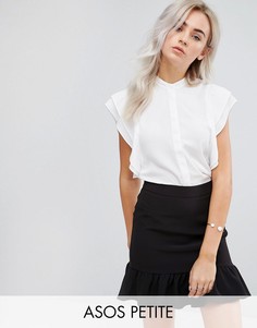 Блузка с рюшами на плечах ASOS PETITE - Белый